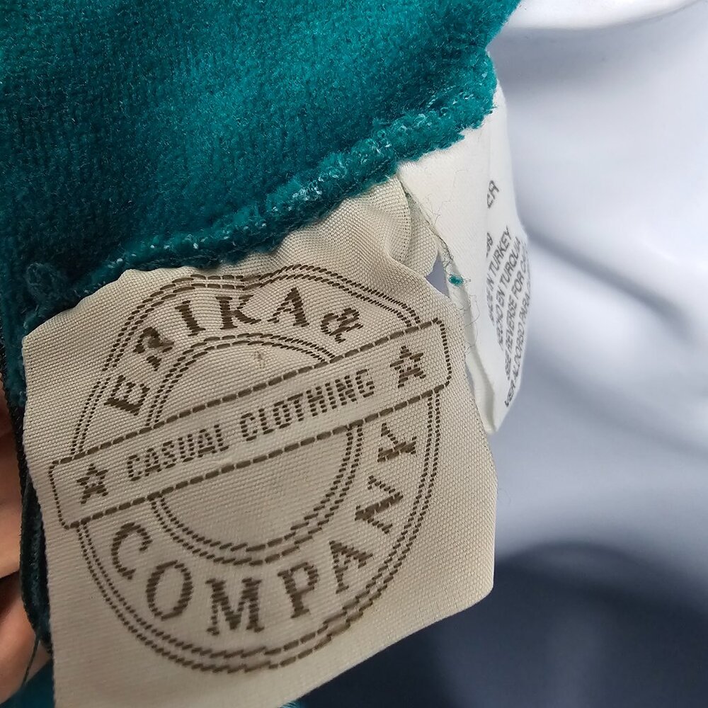 Vintage Erika Dress Maxi Velvet Green Mock Neck Goth Grunge Retro Minimalist M - Picture 8 of 11